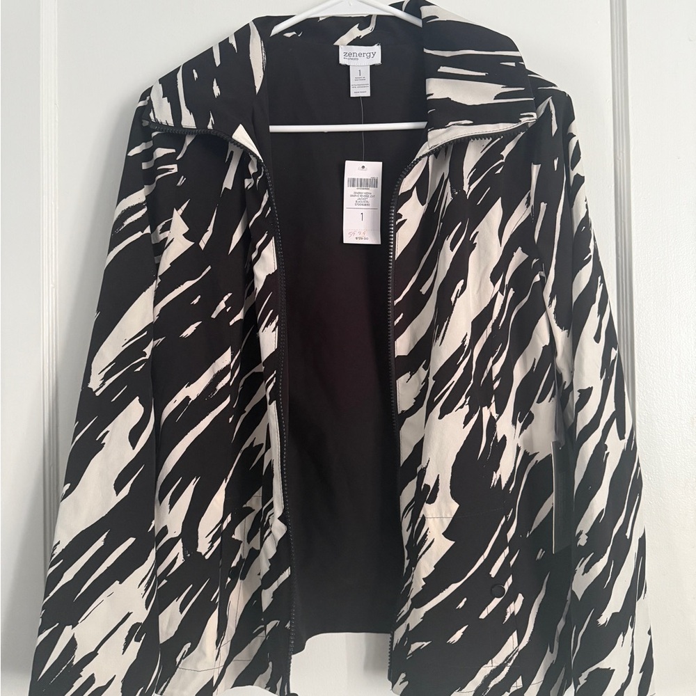 Chico's Black and White Patterned Jacket